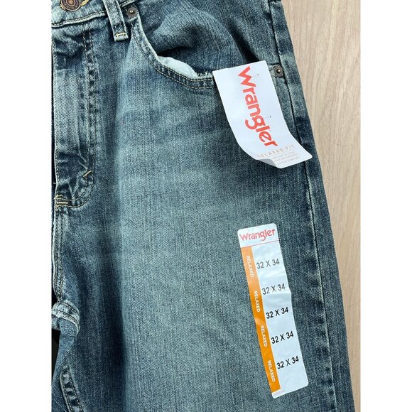 Wrangler Mens Jeans Relaxed Fit 32x34 Blue Denim - Picture 2 of 9